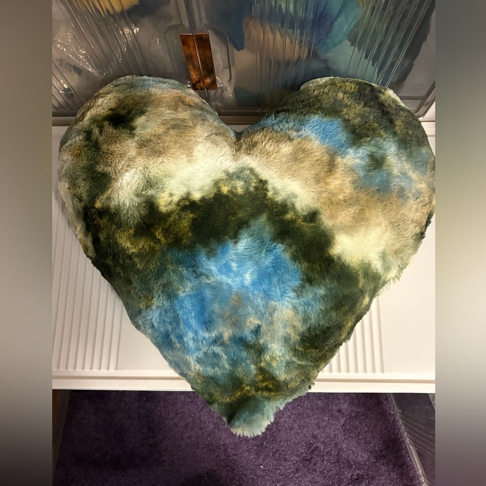 Minky heart pillow Jurassic bunny